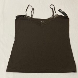 a.n.a Dark Brown Lace Camisole
